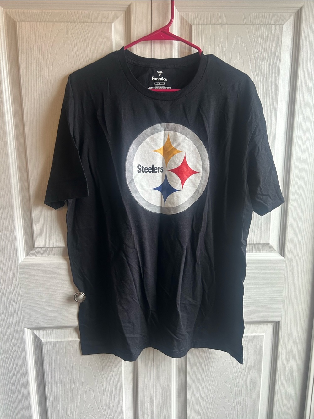 Pittsburgh Steelers Logo T-Shirt Size Large Fanatics Black NFL Football Tee
